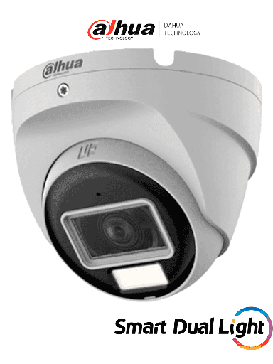 [DHT0300080] DAHUA HAC-T2A21N-U-IL-A- Cámara Domo de 2 Megapixeles/ Lente de 2.8 mm con Apertura Hasta 100°/ Iluminación Inteligente Hasta 30Mts con IR + 20Mts Luz Calida/ Con Micrófono Incorporado/ Para Exterior IP67/ Metal