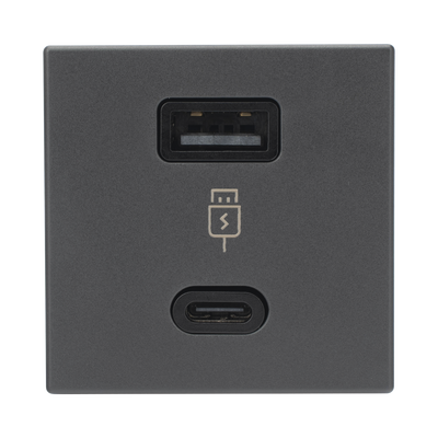 [241723] (K126F/14) 2x USB TIPO A+C 5VCD 4,2A Color Grafito