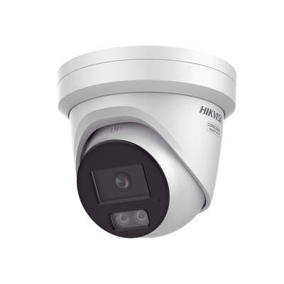 [240076] [Dual Light + ColorVu 3.0 + HikAI] Turret IP 4 Megapixel / Lente 2.8 mm / 30 mts IR + Luz Blanca / 2 Microfonos Integrados / Exterior IP67 / WDR 130 dB / ACUSENSE 3.0 / Metal / NEMA 4X / ACUSEARCH