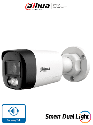 [DHT0290110] DAHUA DH-HAC-HFW1200RL-IL-T - Camara Bullet de 2 Megapixeles/ Audio Bidireccional/ Iluminación Dual Inteligente Hasta 30m/ Lente de 2.8mm Apertura de 111°/ Policarbonato/
