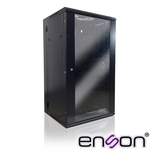 [EC060ENS12] GABINETE DE PISO/PARED ENSON ENS-RKGU22PRO 22U PUERTA FRONTAL DE CRISTAL TEMPLADO CON CERRADURA DE SEGURIDAD PUERTA TRASERA ABATIBLE RANURAS DE VENTILACION EN LA PARTE SUPERIOR PARA 2 VENTILADORES DE 11 CM DIMENSIONES 550X600X1055MM