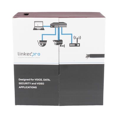 [239331] Bobina de Cable UTP 305 m, Cat5e Con DOBLE FORRO, para Exterior, CLIMAS EXTREMOS, Color Negro