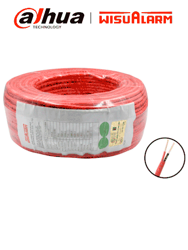 [DHT2800008] DAHUA 2X14AWG-U - Bobina de 305 metros de cable sin blindaje para alarma de Incendio, Listado por UL, Revestimiento de PVC UL105 °C de alta resistencia al fuego, Fabricado con aislamiento de cloruro de polivinilo UL105 °C altamente ignífugo