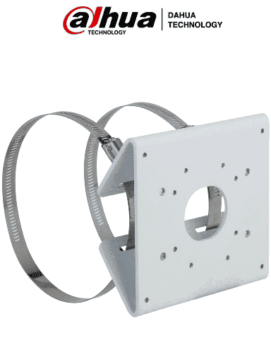 [DHT0430067] DAHUA PFA156 - Montaje para Poste / Construído en Aluminio / Color blanco / capacidad de carga 5kg / Compatible con postes de diametro 80-150mm / Compatible con cámaras IPC y HAC