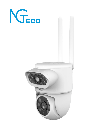 [ZKT0150010] NGTECO NGSH01C8AN- Cámara PTZ WiFi , 4MP , Lente Dual , Monitoreo 2 Áreas , Detección Humana , Audio 2 Vías ,Paneo y Tildeo ,Almacenamiento Local y en la Nube 