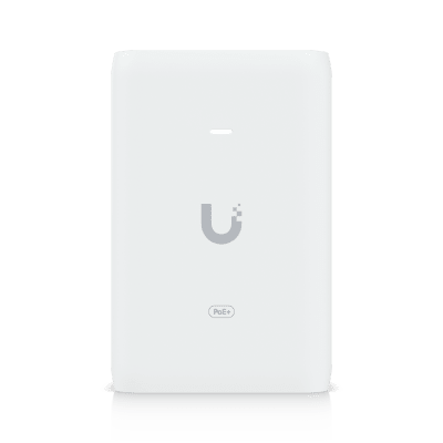 [242806] Adaptador PoE+ 2.5G / hasta 30 W / 48V 0.65A / (2) Puertos RJ45 MultiGigabit 2.5G / Salida PoE+ / LED Indicador / Ideal para APs UniFi WiFi 7 / / Protección contra Sobretensiones