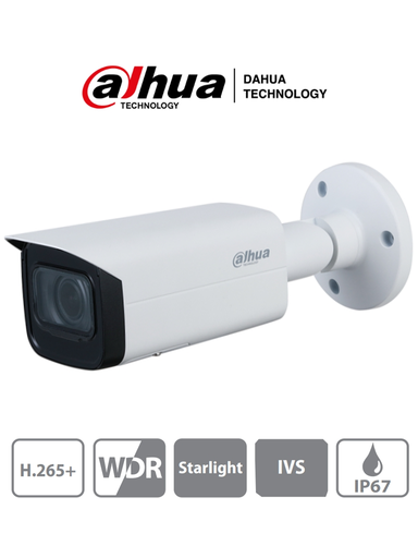 [DAI0030001] DAHUA IPC-HFW2431TN-ZS-S2 - Camara IP Bullet 4 Megapixeles/ Lente Motorizado de 2.7 a 13.5mm/ IR 60Mts/ WDR Real 120dB/ Starlight/ WDR Real 120dB/ Videoanaliticos con IVS/ Ranura Micro SD/ IP67/ PoE/ 