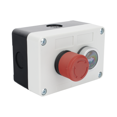 [233903] Botonera Doble Para Barreras Vehiculares, Operadores Corredizos y Abatibles / Botón de Stop Enclavado