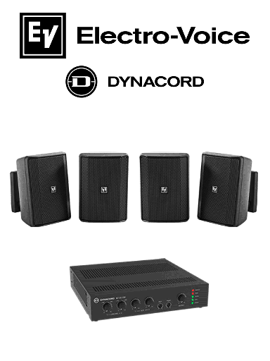 [RBM1390039] ElectroVoice M_KITU1202EVIDS - Kit de Audio / Amplificador Mixer 120W / 4 Altavoces EVID-S 15W Negras